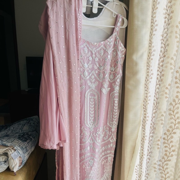 Gotta patti suit,pure chiffon mirror dupatta,pure chiffon flared plazo - Picture 12 of 14